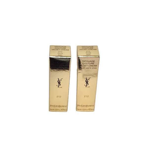 2 x Yves Saint Laurent Tatouage Velvet Lip Cream N212 Rouge Rebel red bean Full - Picture 3 of 13